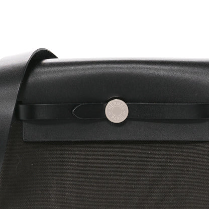 Hermes Military Toile Vache Hunter Herbag Zip Retourne 20 Vert De Gris Black 8 of 11