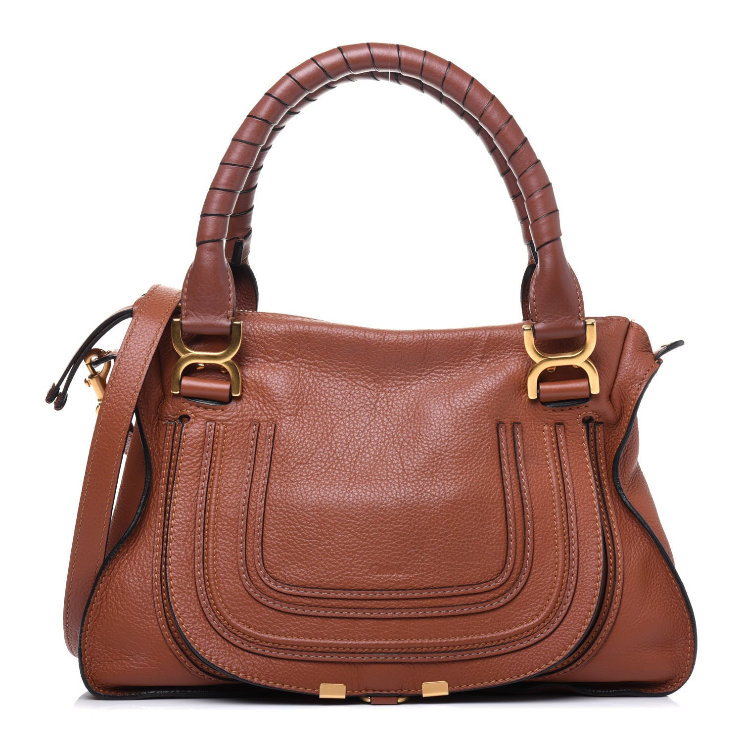 Chloe Calfskin Medium Marcie Satchel Tan 1 of 18