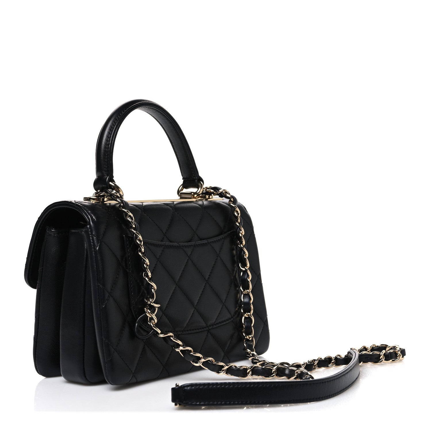 Chanel Lambskin Quilted Mini Trendy CC Dual Handle Flap Bag Black 3 of 12