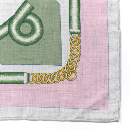 Hermes Cashmere Silk Parcours Sans Faute Shawl 140 Gris Chine Ciel 7 of 8