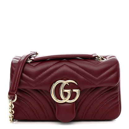 Gucci Lambskin Matelasse Small GG Marmont Shoulder Bag Rosso Ancora 1 of 12