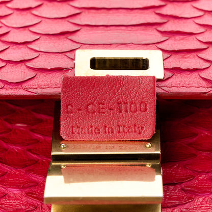Celine Snakeskin Medium Classic Box Flap Red 6 of 15