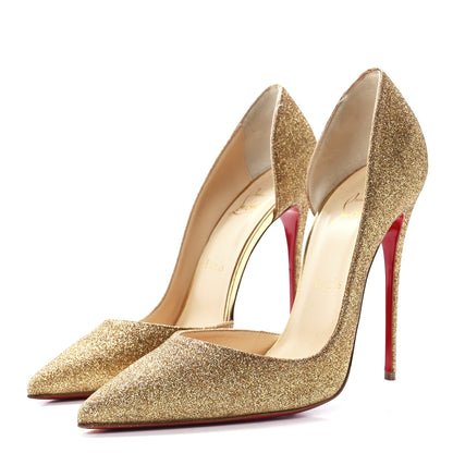 Christian Louboutin Mini Glitter Iriza 120 Pumps 40 Gold 3 of 9