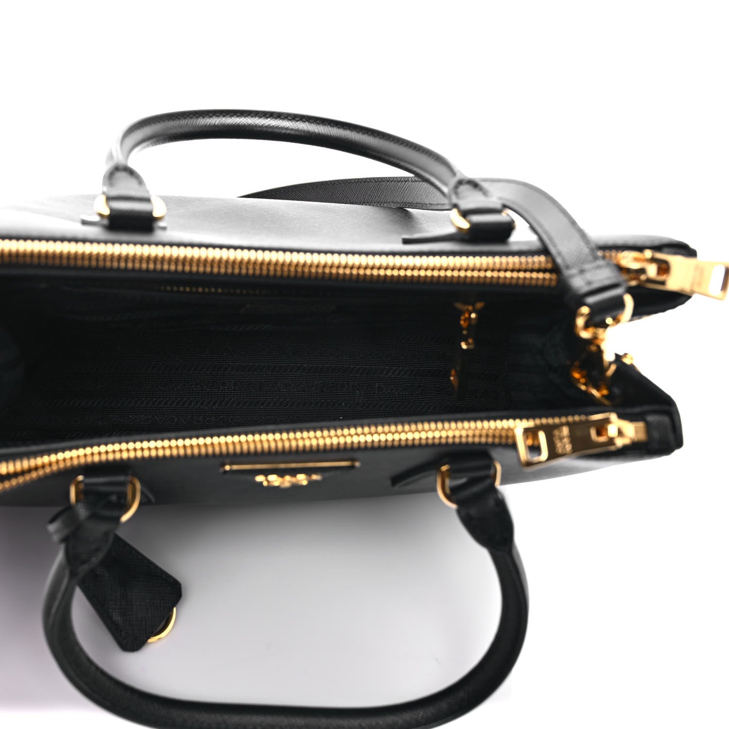 Prada Saffiano Small Galleria Double Zip Tote Black 5 of 10