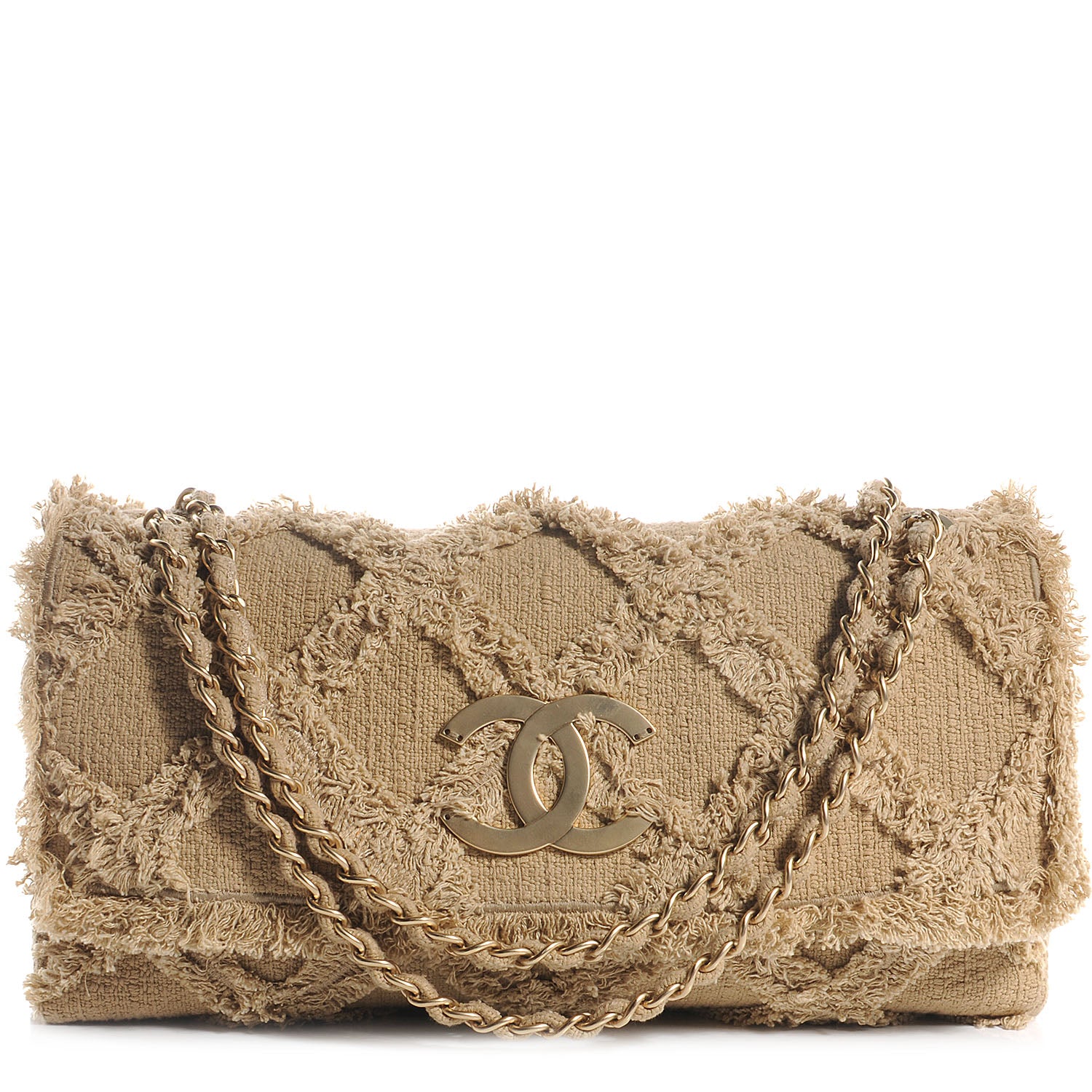 Chanel Tweed Nature Flap Dark Beige 1 of 8