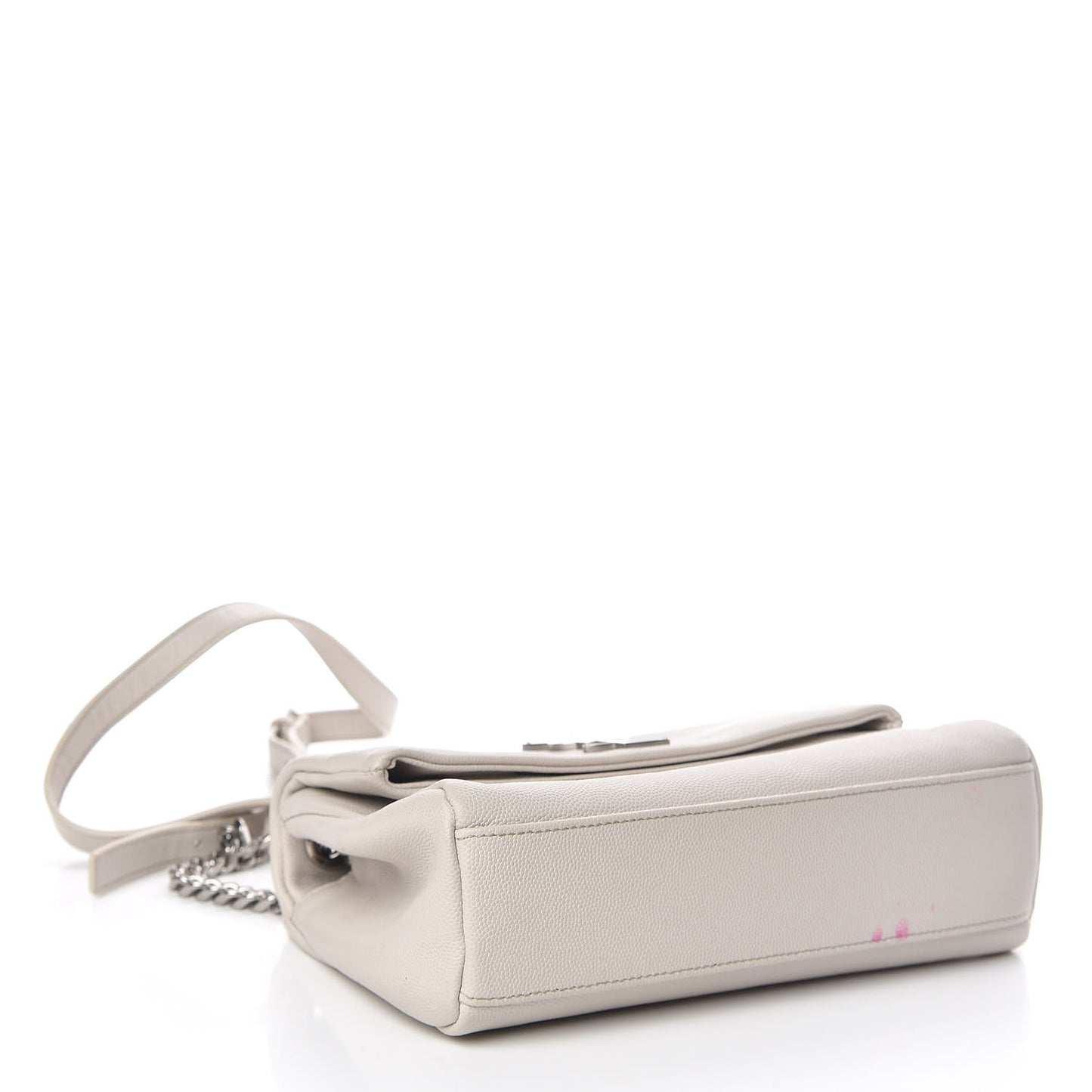Grain De Poudre Small West Hollywood Monogram Fold-Over Bag Pearl White