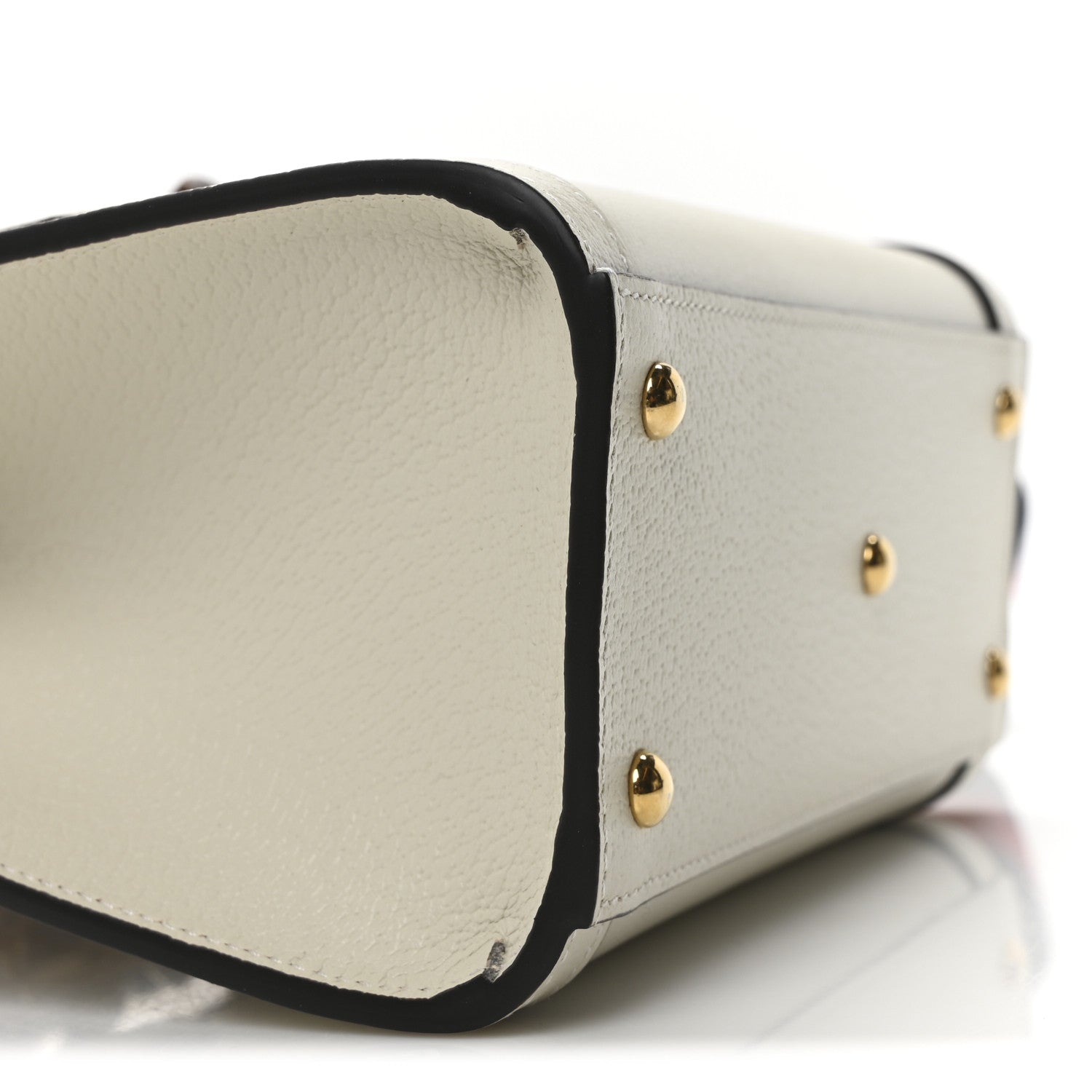 Gucci Textured Calfskin Web Mini Diana Tote Bag Mystic White 8 of 9