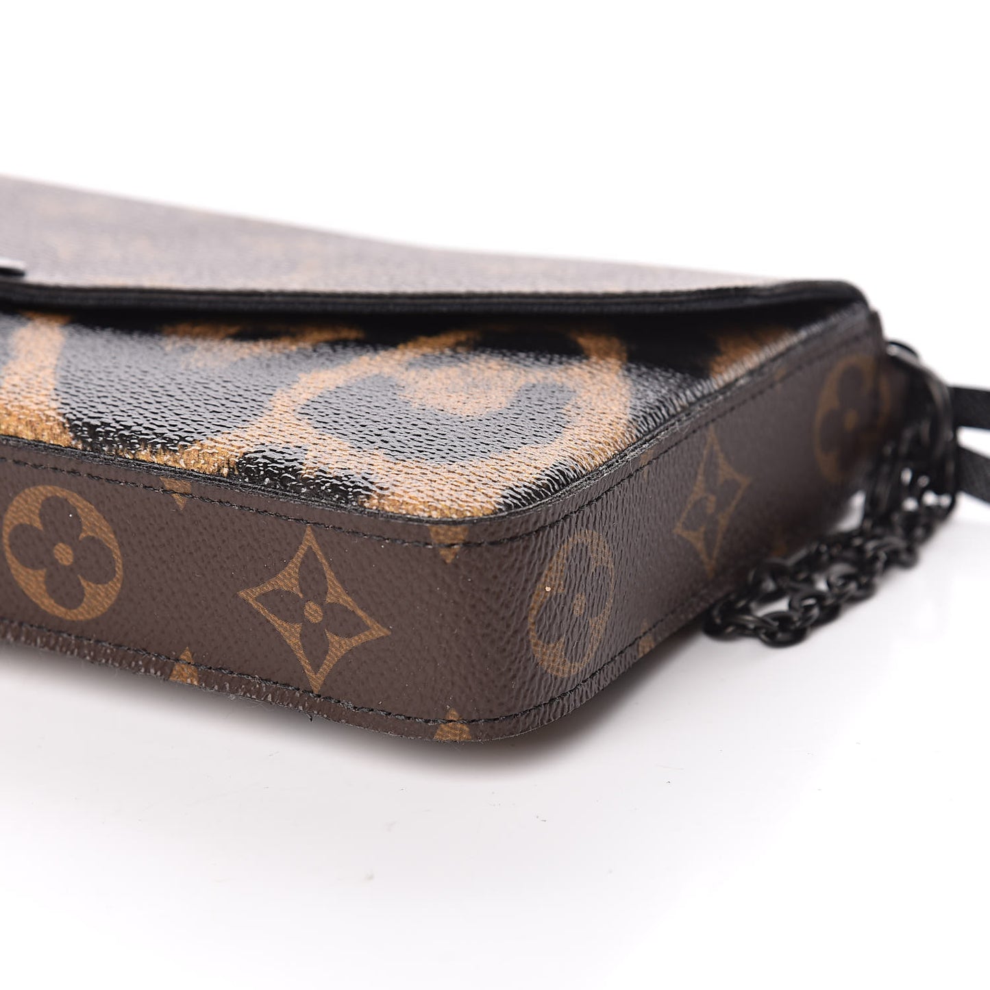Monogram Animal Print Pochette Felicie Chain Wallet