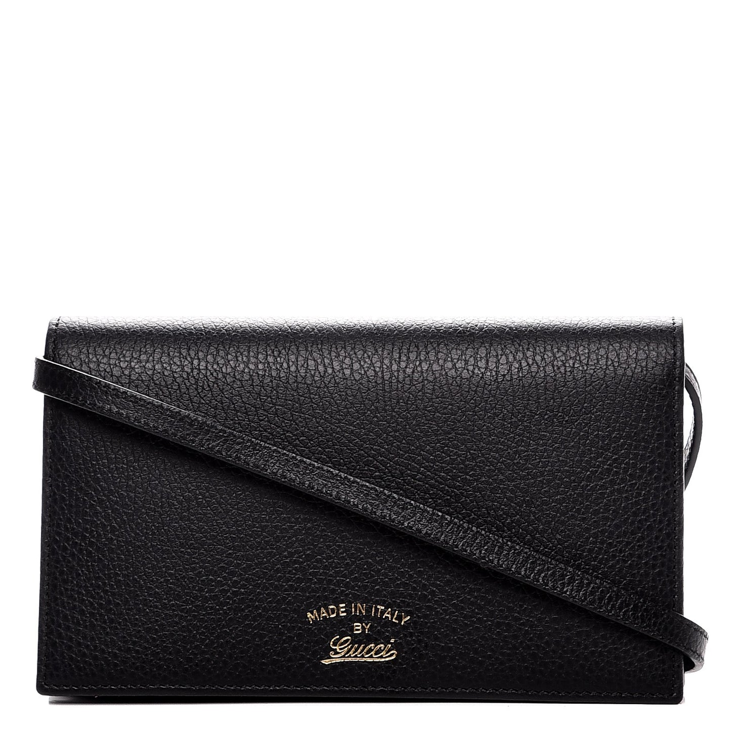 Dollar Calfskin Mini Swing Wallet Bag Black