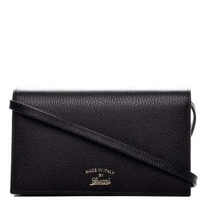 Gucci Dollar Calfskin Mini Swing Wallet Bag Black 1 of 9