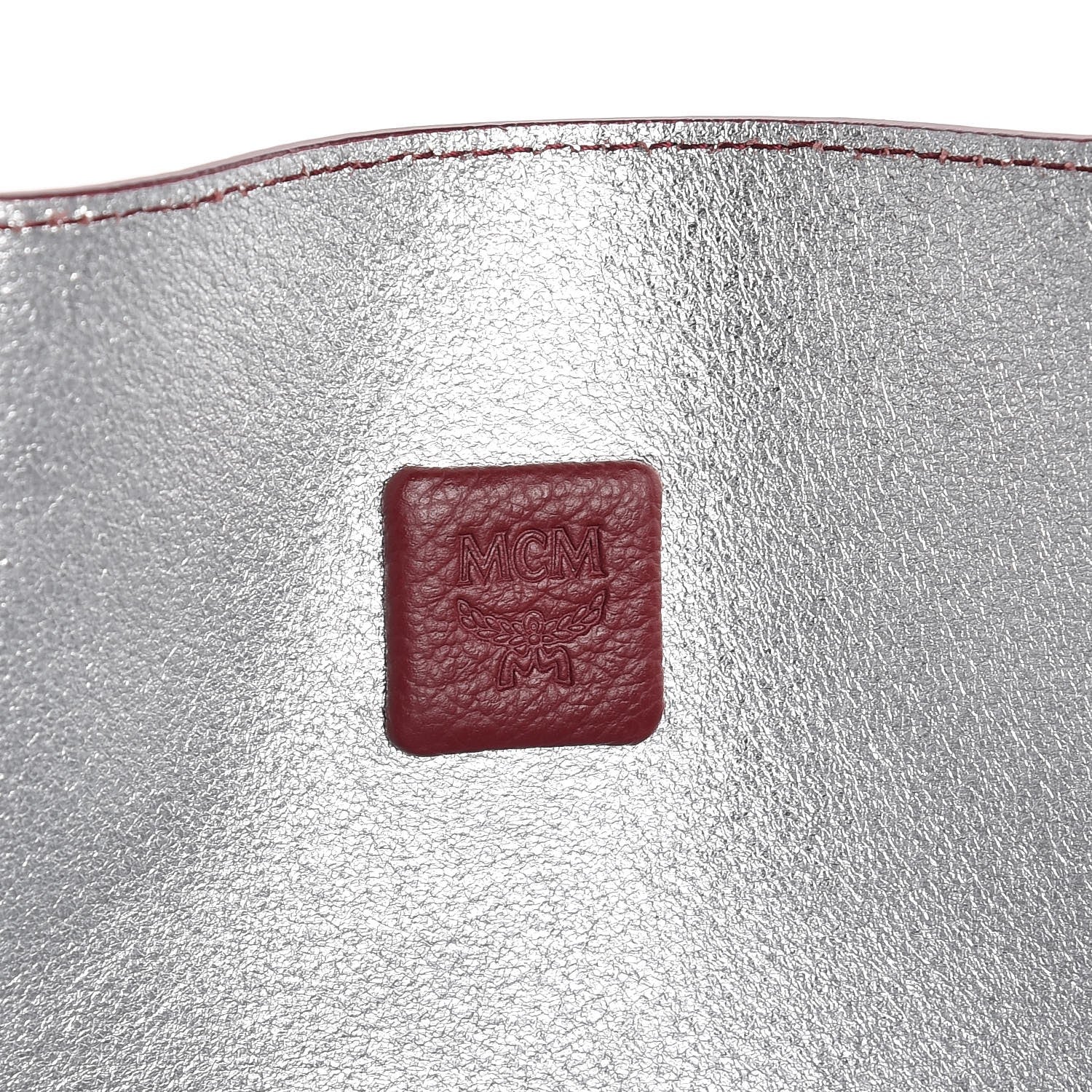 MCM Grained Calfskin Medium Reversible Wandel Tote Ruby 10 of 10