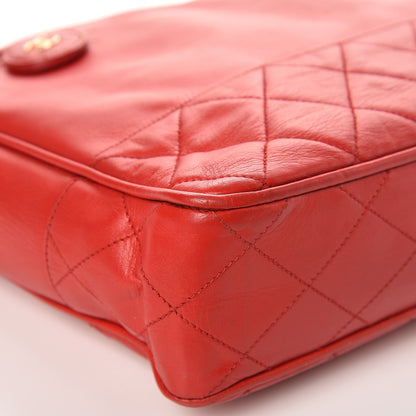 Chanel Lambskin Quilted Shoulder Bag Red 9 of 14