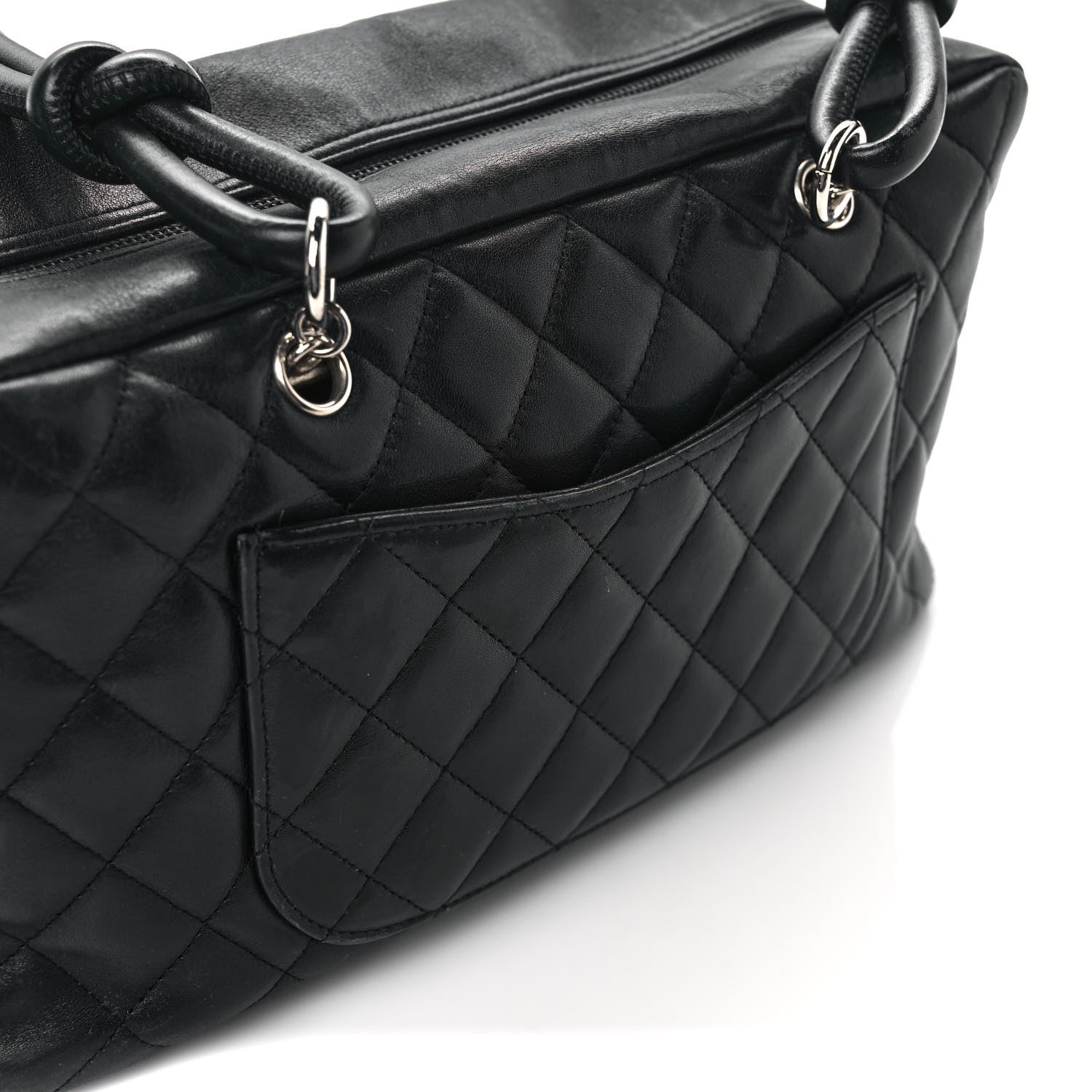 Chanel Calfskin Quilted Large Cambon Bowler Black 16 of 16