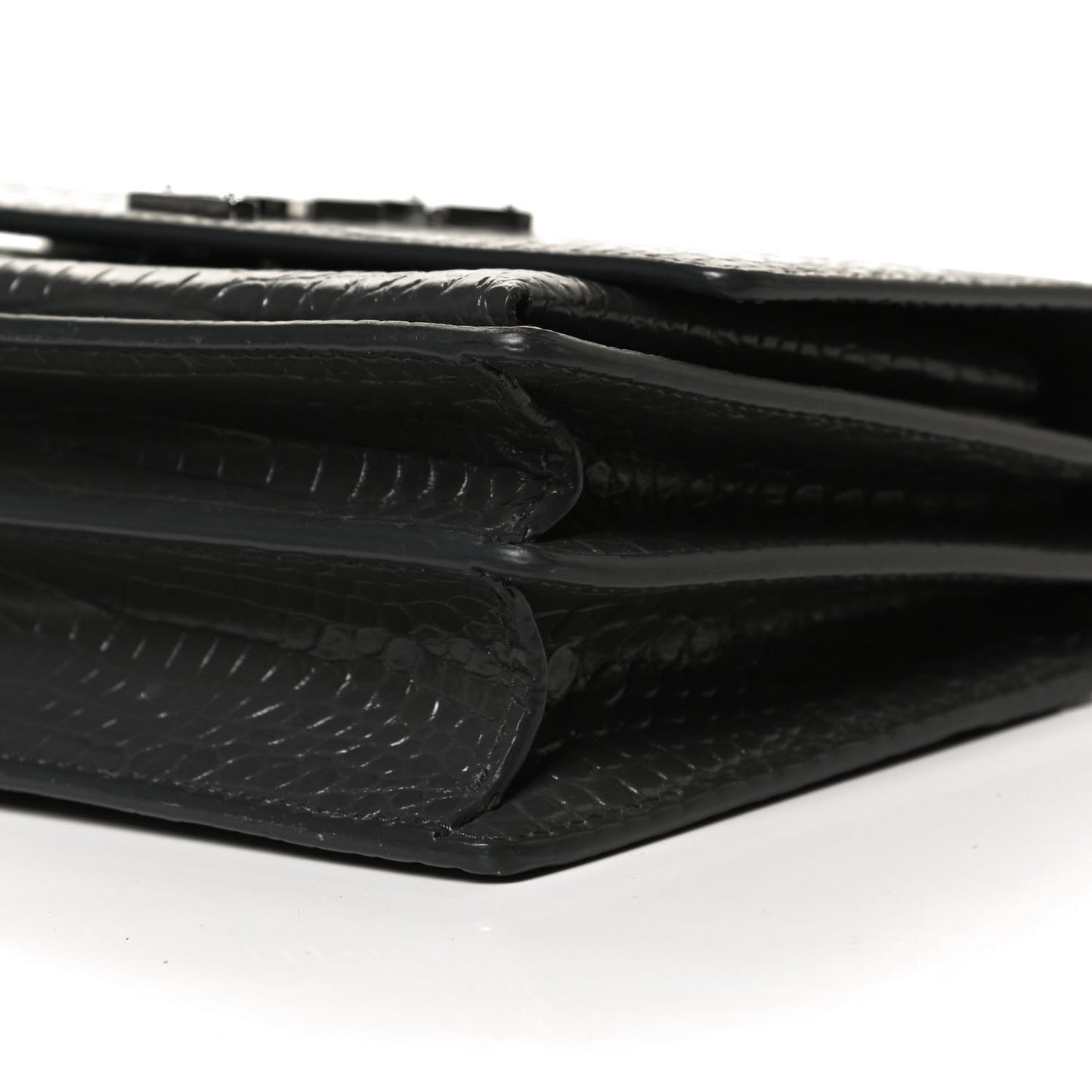 Calfskin Crocodile Embossed Medium Monogram Sunset Graphite