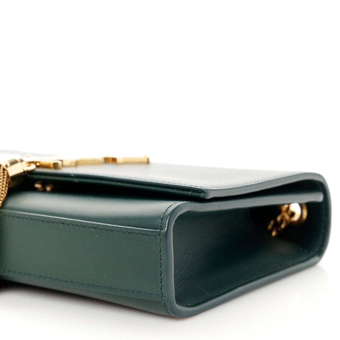 Smooth Calfskin Small Classic Monogram Kate Tassel Satchel Dark Leaf