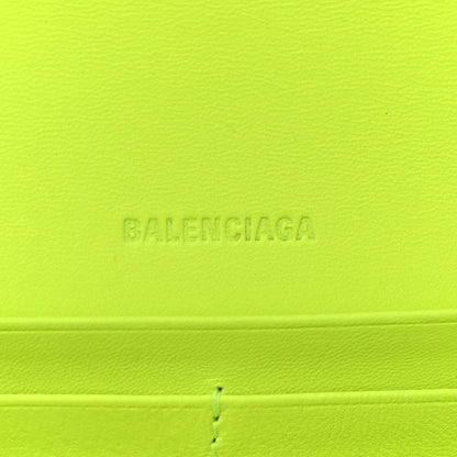 Balenciaga Extra Supple Calfskin Crocodile Embossed Gossip Wallet On Chain Fluo Yellow 6 of 9