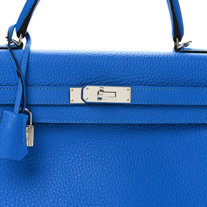 Hermes Taurillon Clemence Kelly Retourne 35 Bleu Hydra 8 of 13