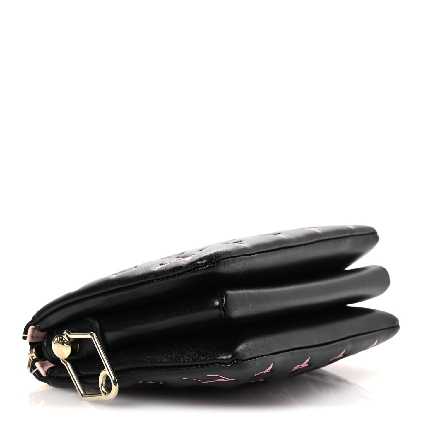 Lambskin Embossed Monogram LV Ski Coussin BB Black Rose