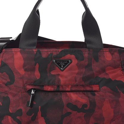 Prada Tessuto Nylon Camouflage Shopping Tote Bordeaux 7 of 9