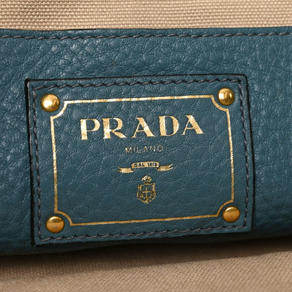 Prada Vitello Daino Shopping Tote Marine 6 of 9
