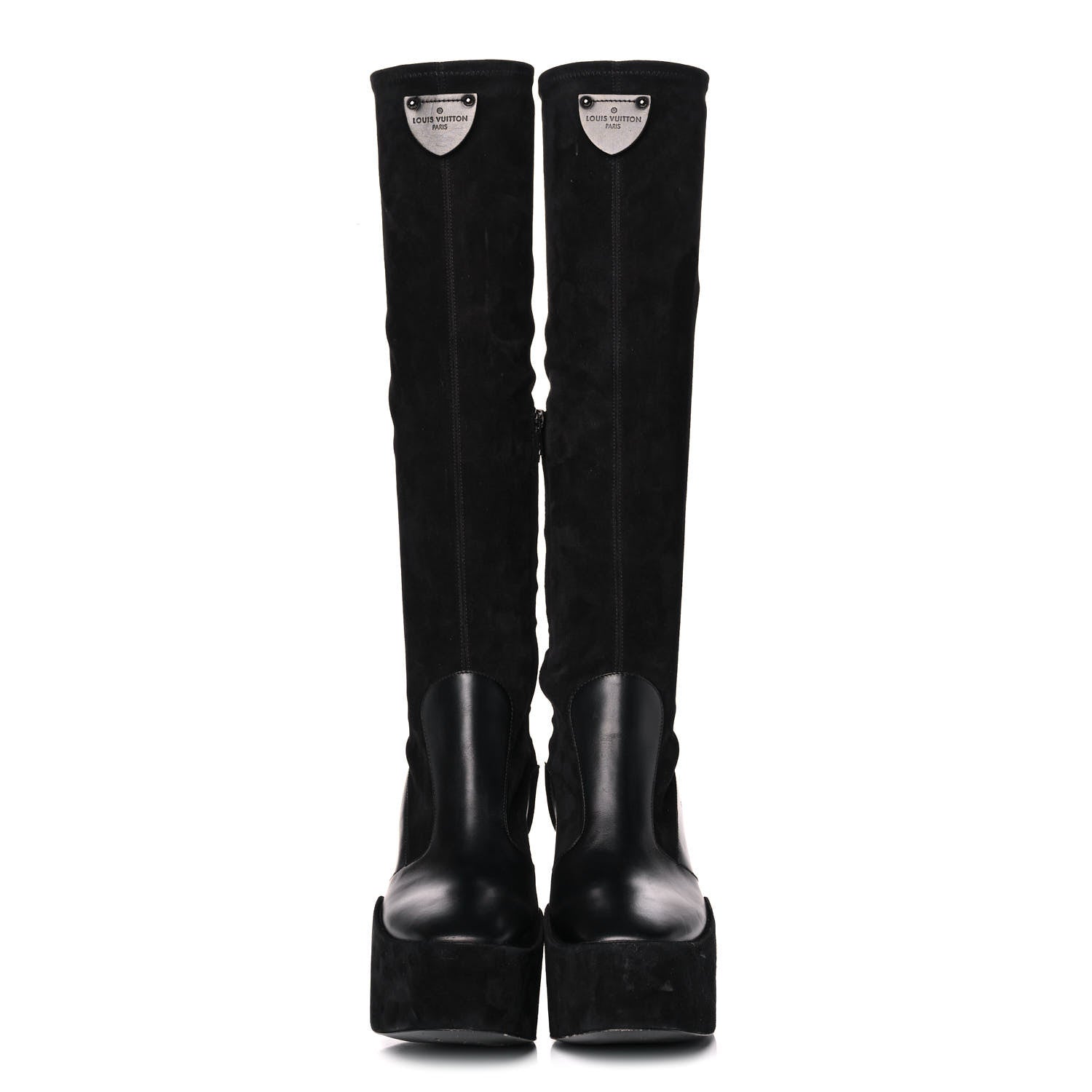 Louis Vuitton Suede Podium Platform High Boots 37 Black 2 of 9