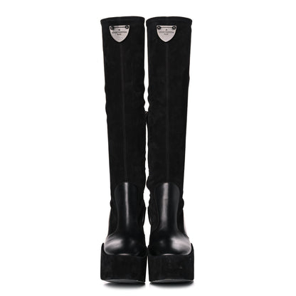 Louis Vuitton Suede Podium Platform High Boots 37 Black 2 of 9