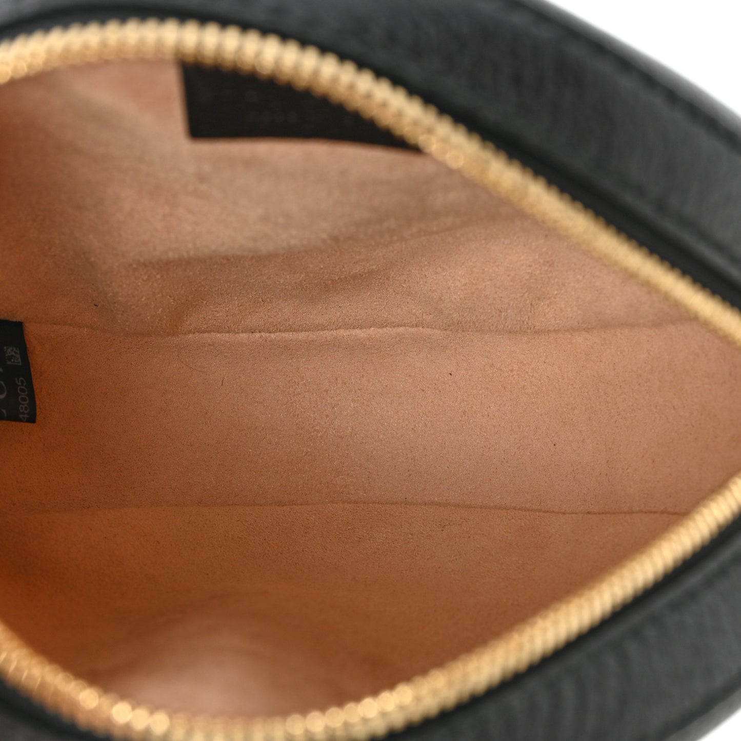 Grained Calfskin Web Mini Ophidia Round Shoulder Bag Black