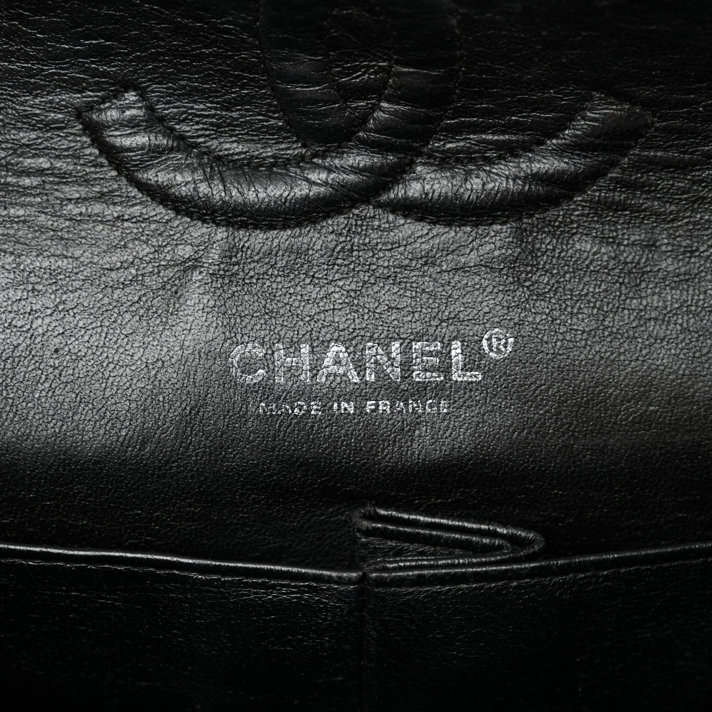 Patent Quilted Medium Double Flap Black