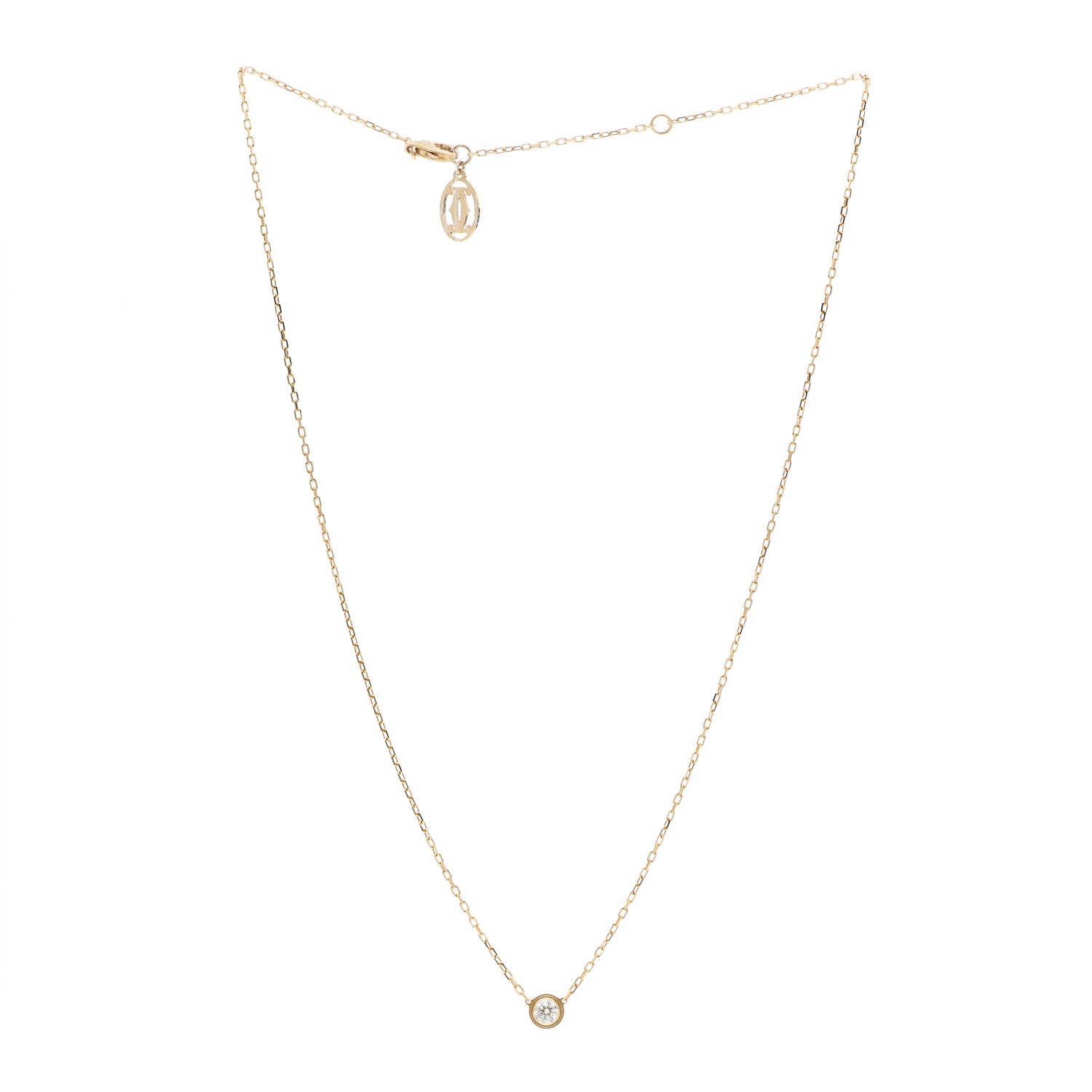 Cartier 18K Yellow Gold Diamond LM D'Amour Pendant Necklace 3 of 5