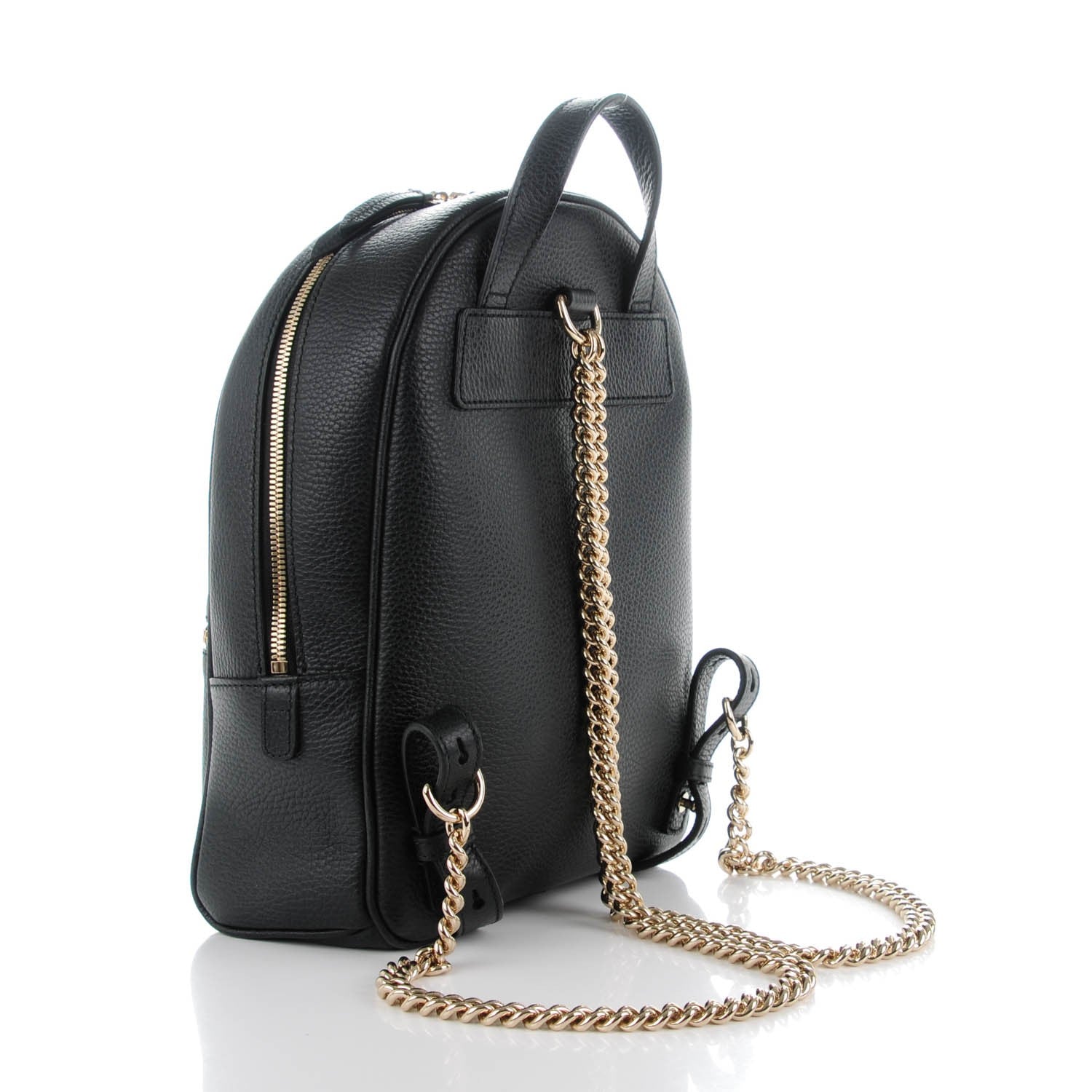 Gucci Pebbled Calfskin Soho Chain Backpack Black 3 of 7