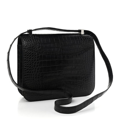Hermes Matte Alligator Lizard Constance 24 Black Ombre 3 of 9