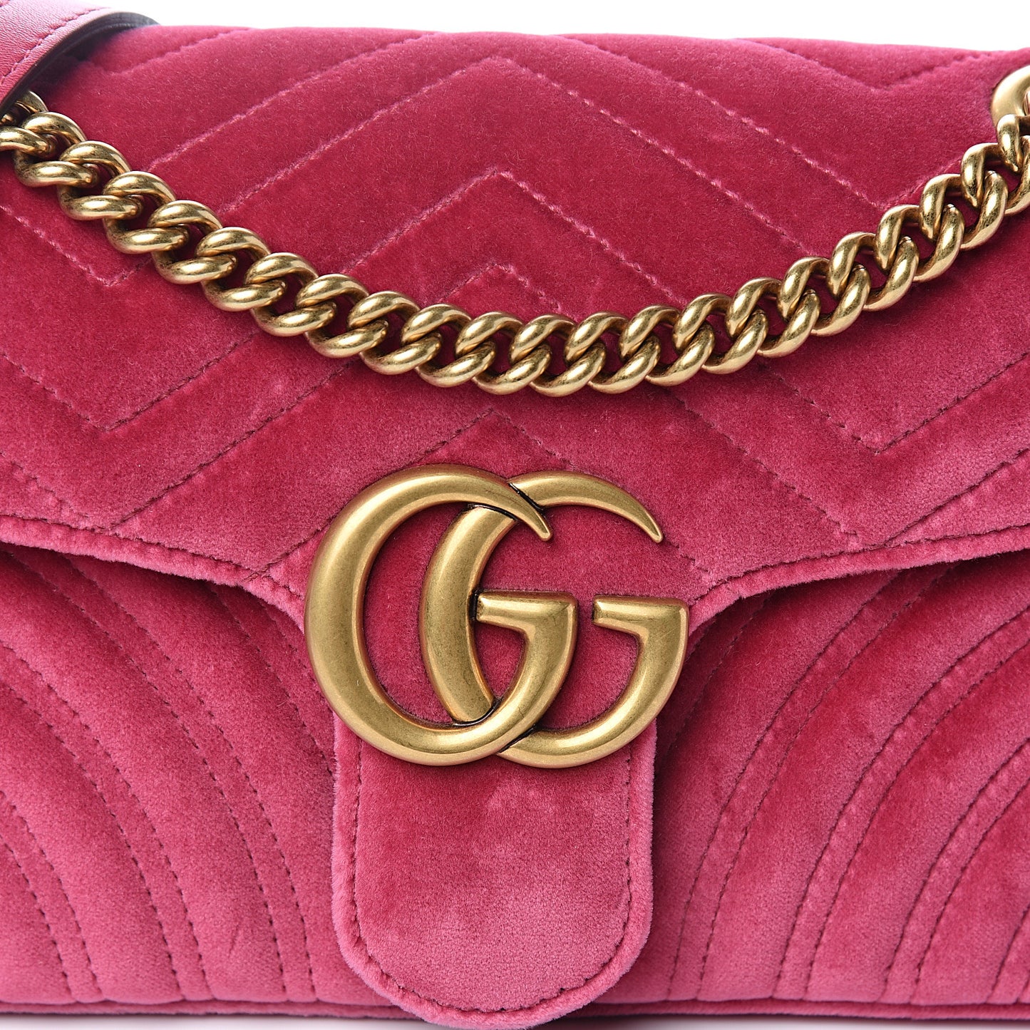 Velvet Matelasse Small GG Marmont Shoulder Bag Light Raspberry Rose