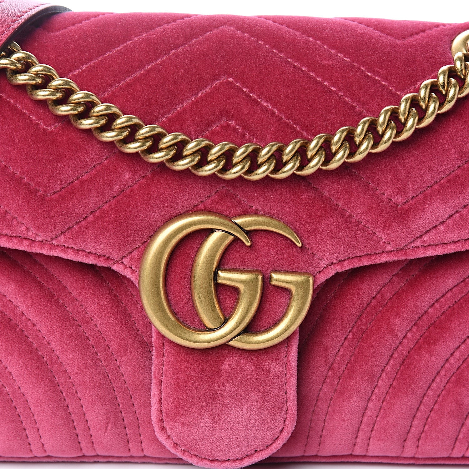 Gucci Velvet Matelasse Small GG Marmont Shoulder Bag Light Raspberry Rose 9 of 9