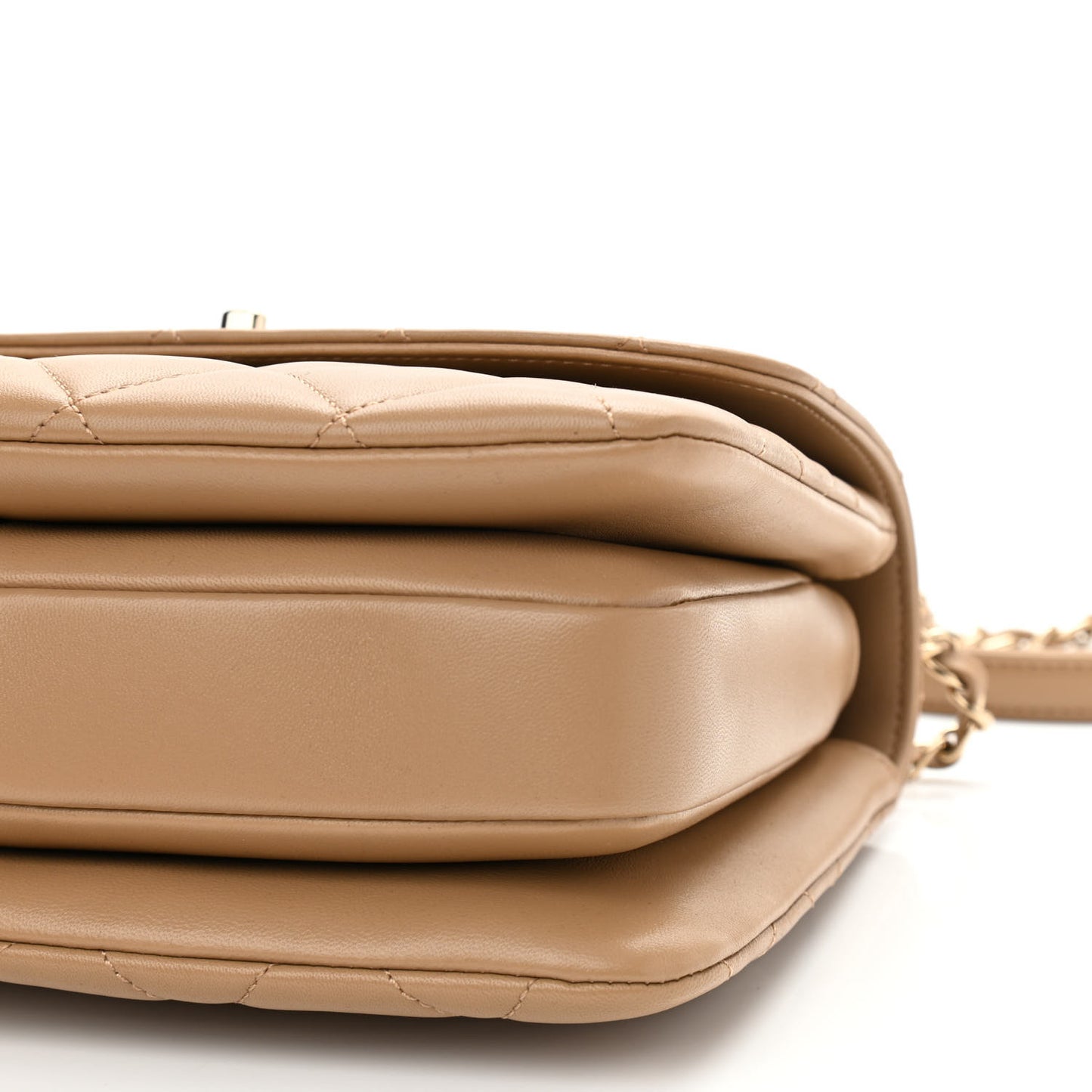 Lambskin Quilted Small Trendy CC Dual Handle Flap Bag Beige
