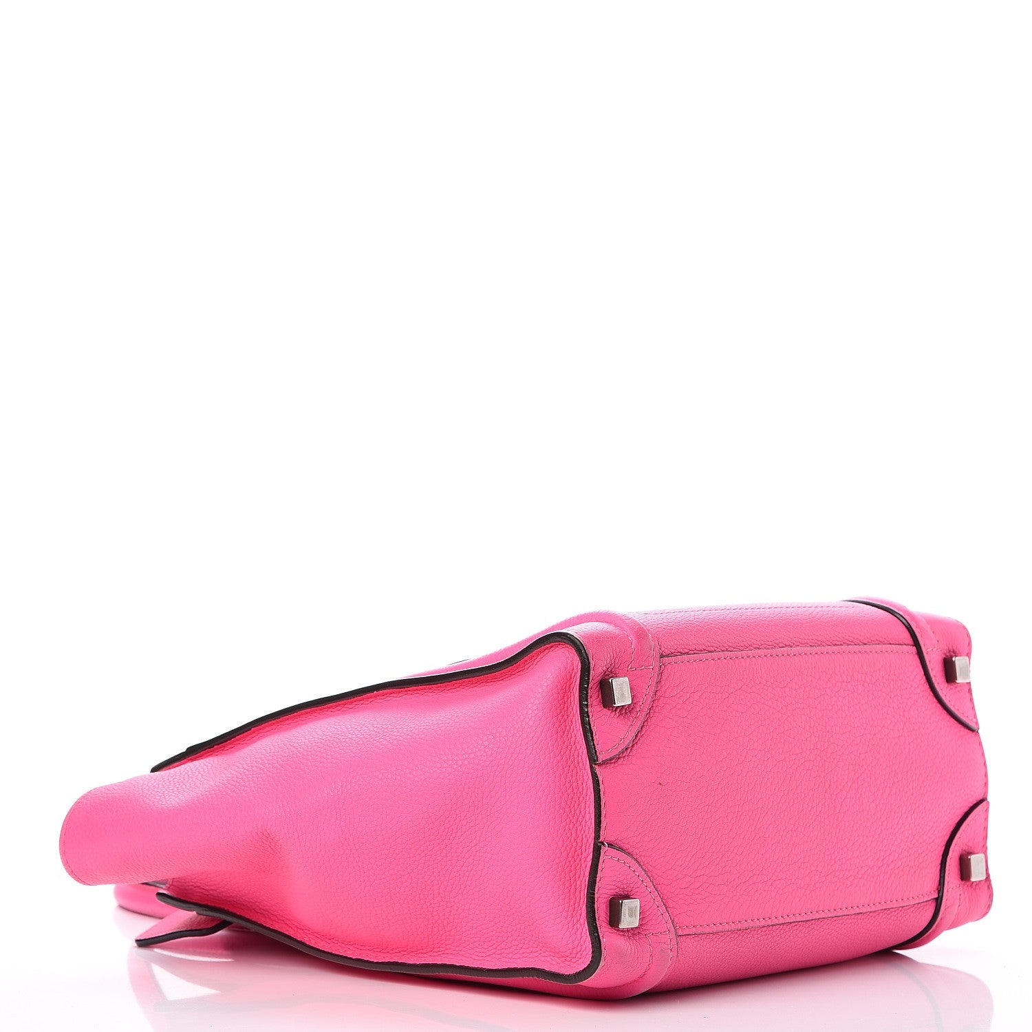 Celine Drummed Calfskin Micro Luggage Fluo Pink 4 of 14