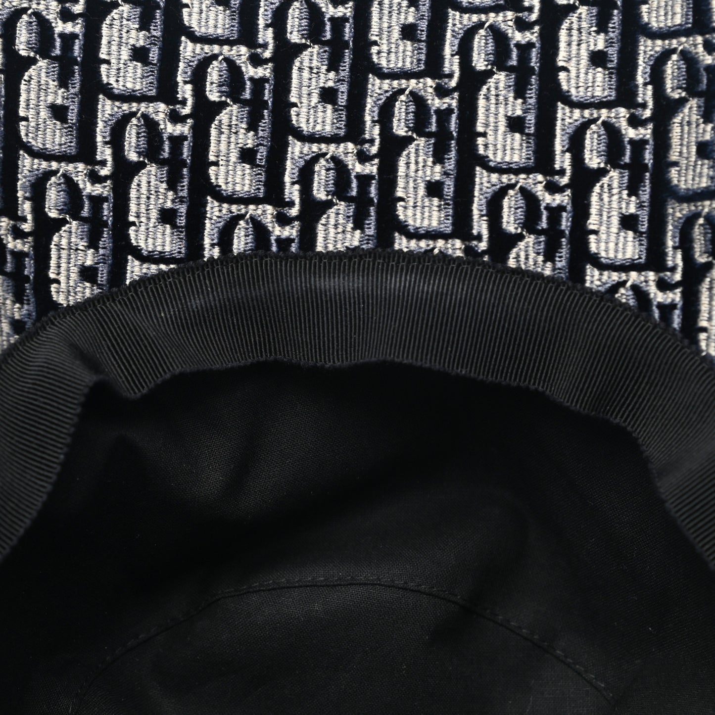 Velvet Oblique Large Brim Bucket Hat 58 Bleu Marine