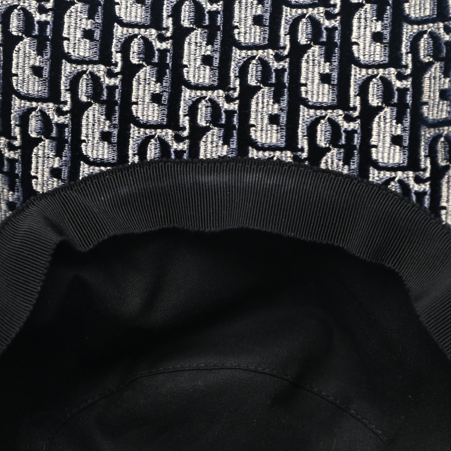 Christian Dior Velvet Oblique Large Brim Bucket Hat 58 Bleu Marine 9 of 9