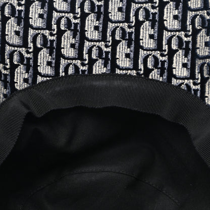 Christian Dior Velvet Oblique Large Brim Bucket Hat 58 Bleu Marine 9 of 9