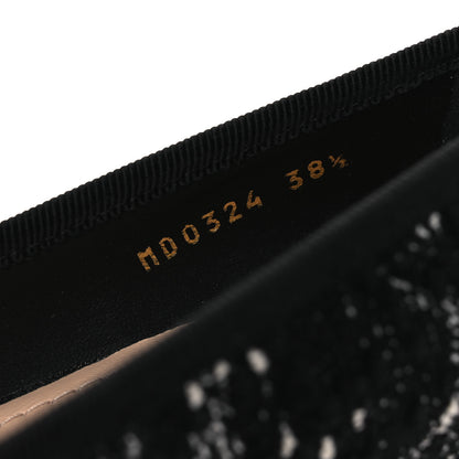 Christian Dior Tweed Ballet Flat 38.5 Black White 10 of 13