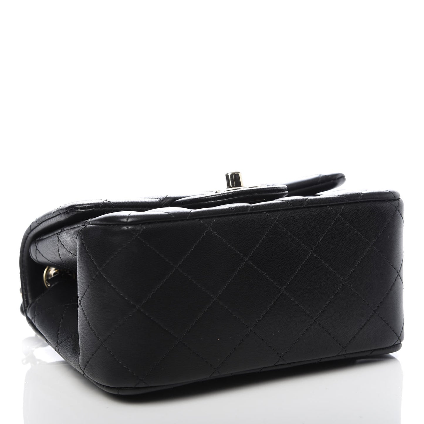 Lambskin Quilted Mini Square Flap Black