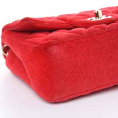 Chanel Velvet Quilted Mini Rectangular Flap Red 8 of 15