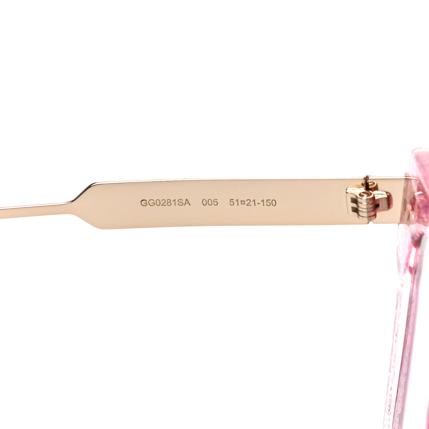 Gucci Acetate Square Frame Web Glitter GG0281S Sunglasses Pink 6 of 7