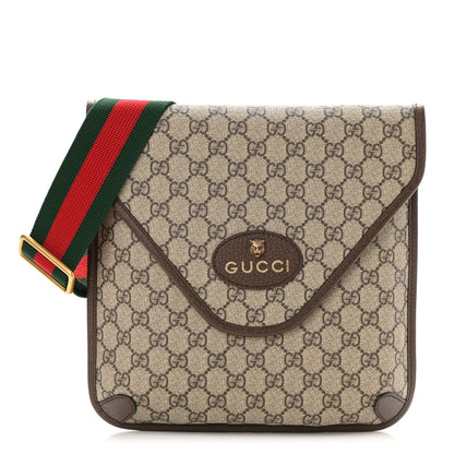 Gucci GG Supreme Monogram Web Medium Neo Vintage Flap Messenger Bag Beige New Acero 1 of 8