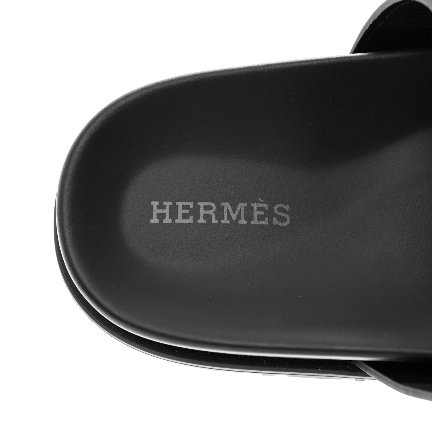 Hermes Calfskin Womens Chypre Sandals 36 Black 7 of 9