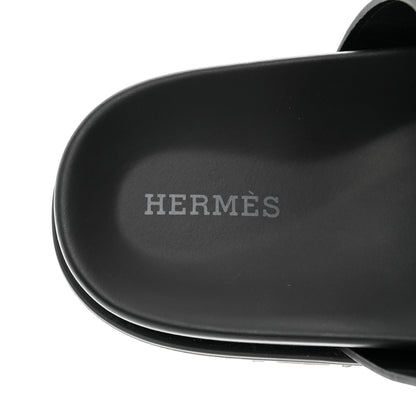 Hermes Calfskin Womens Chypre Sandals 36 Black 7 of 9
