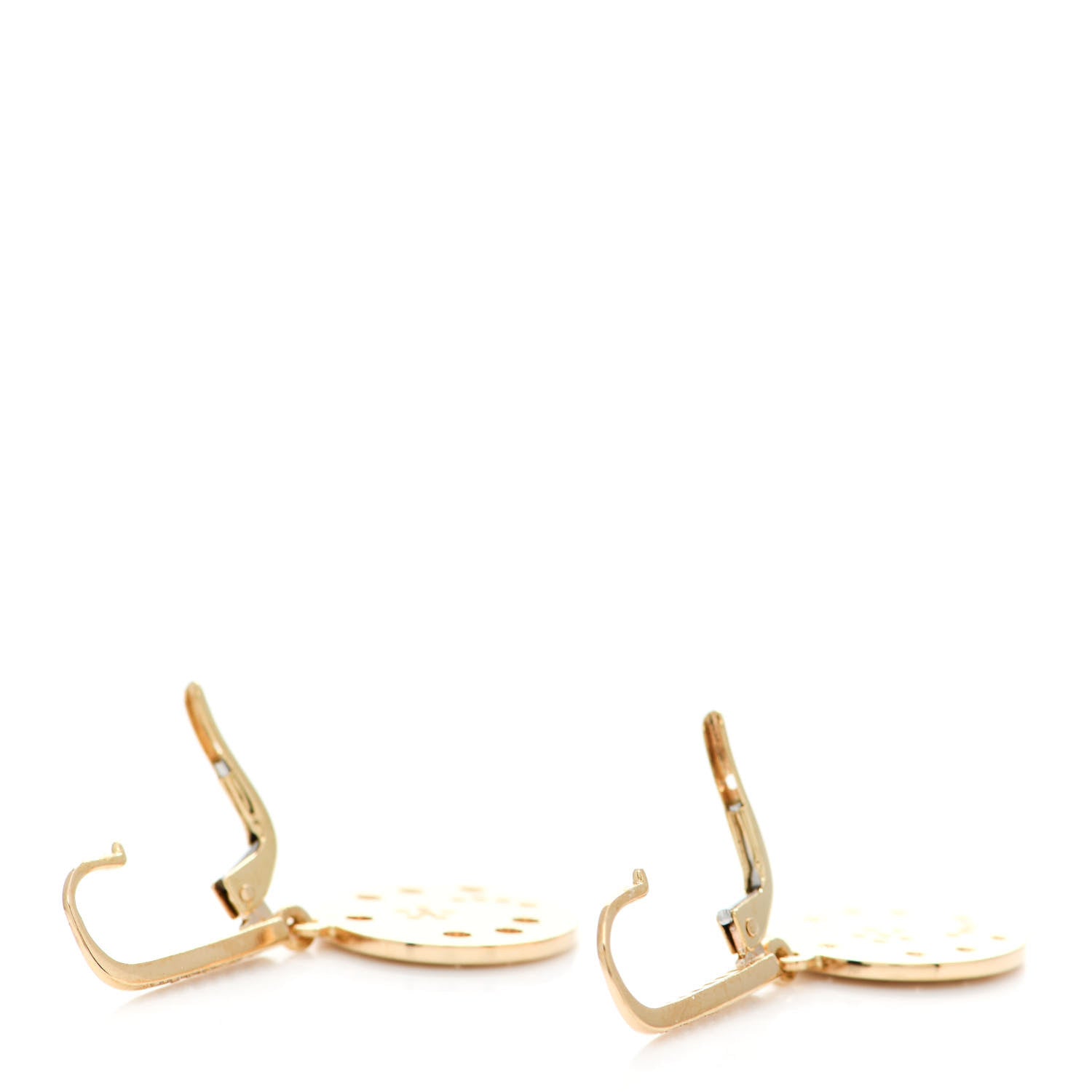 Chanel 18K Yellow Gold Diamond Comete Disc Earrings 3 of 5