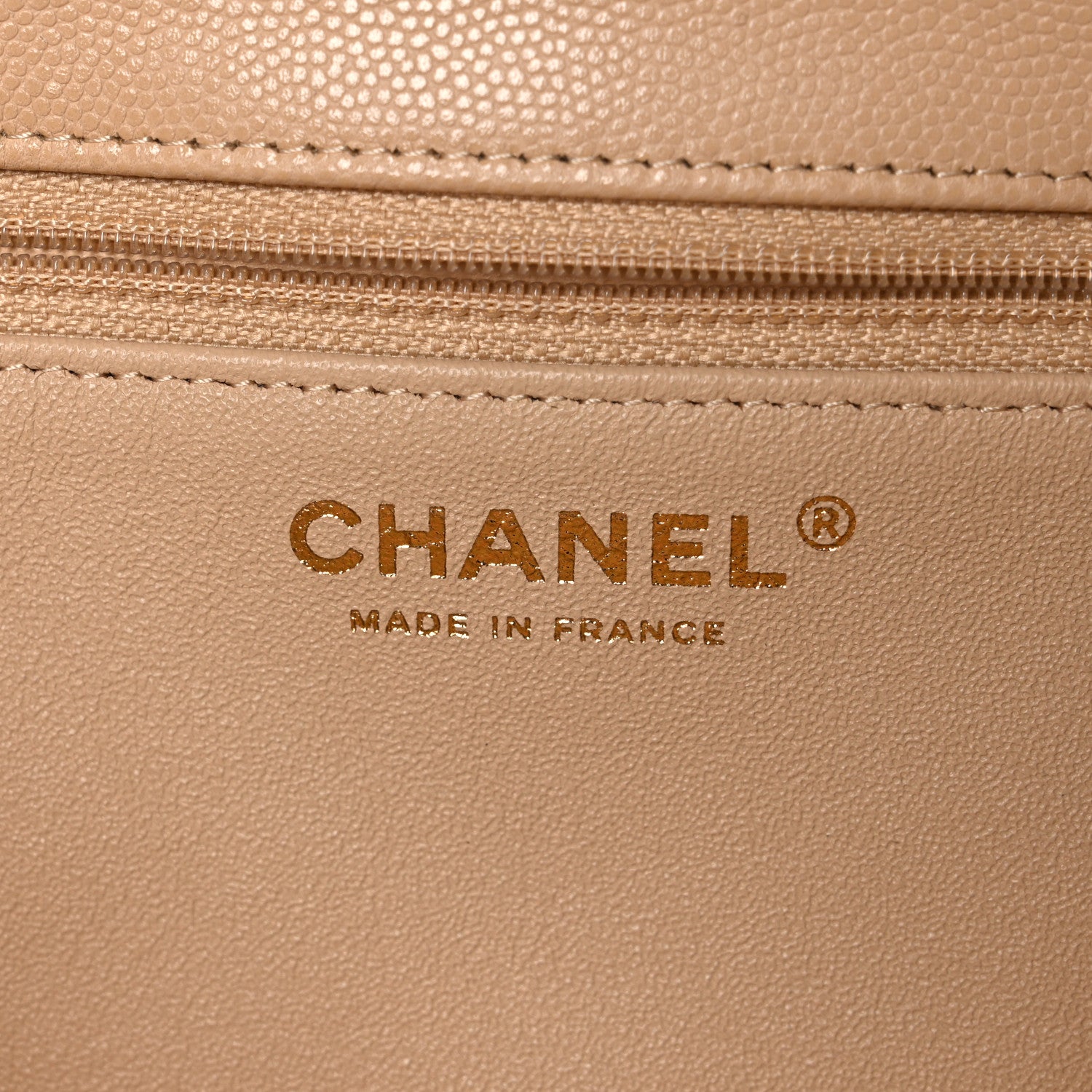 Chanel Caviar Quilted Flap Clutch Beige 6 of 10