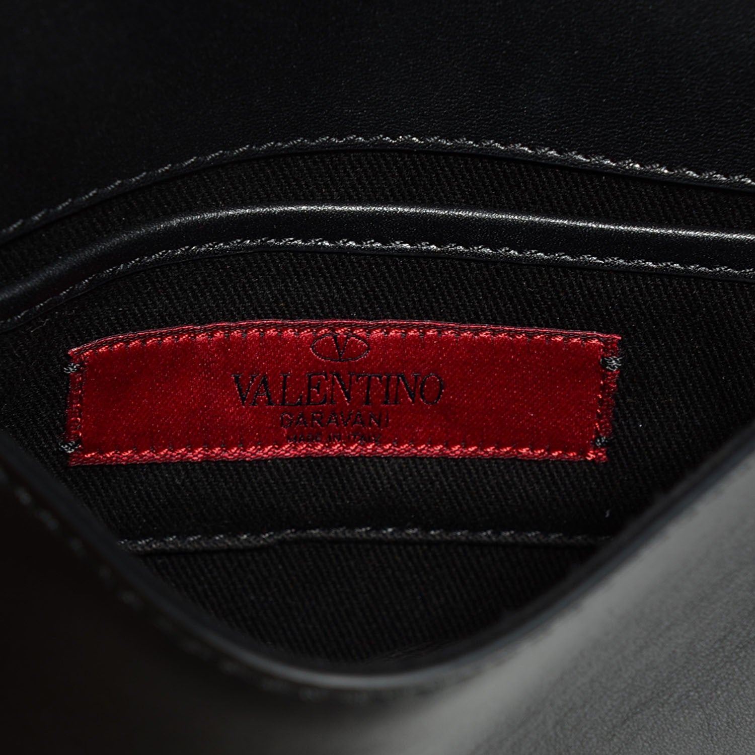 Valentino Garavani Vitello Rockstud Halfmoon Saddle Bag Black 6 of 8