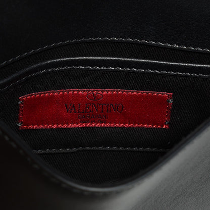 Valentino Garavani Vitello Rockstud Halfmoon Saddle Bag Black 6 of 8