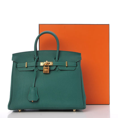 Hermes Togo Birkin 25 Malachite 35 of 35